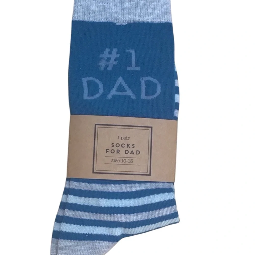 Grey & Blue Stripe #1 Dad Socks NWT